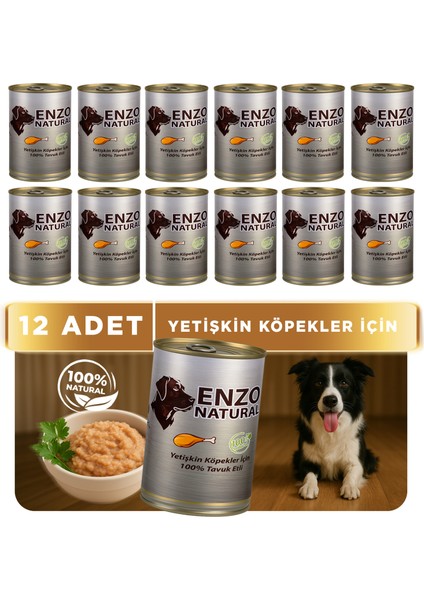 Natural Tavuk Etli Yaş Köpek Maması 410 gr x 12