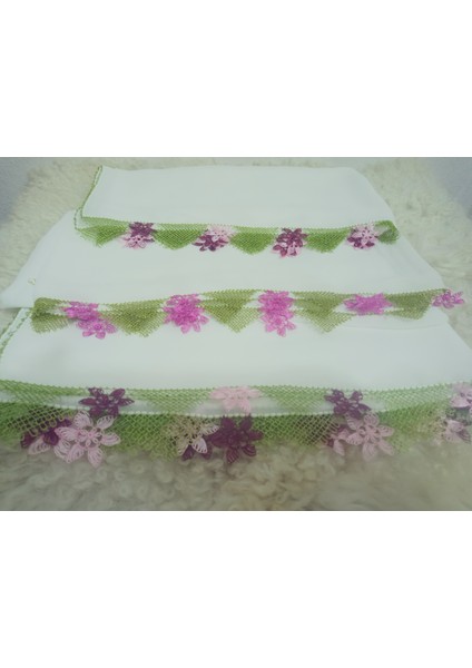 El Emeği Iğne Oyalı Namaz Örtüsü Çeyizlik Mevlit Başörtüsü Krep Kumaş 145X75 cm