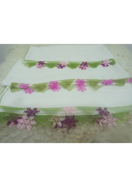 El Emeği Iğne Oyalı Namaz Örtüsü Çeyizlik Mevlit Başörtüsü Krep Kumaş 145X75 cm