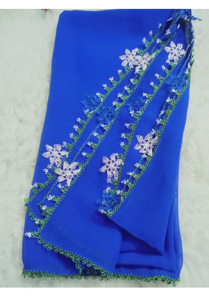 El Emeği Iğne Oyalı Namaz Örtüsü Çeyizlik Mevlit Başörtüsü Krep Kumaş 145X75 cm