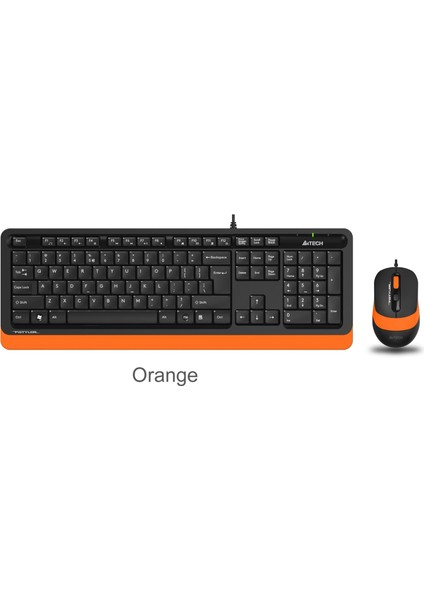 A4 Tech F1010 Kbl USB Qklavye-Mouse Set,turuncu-Si fiyatları