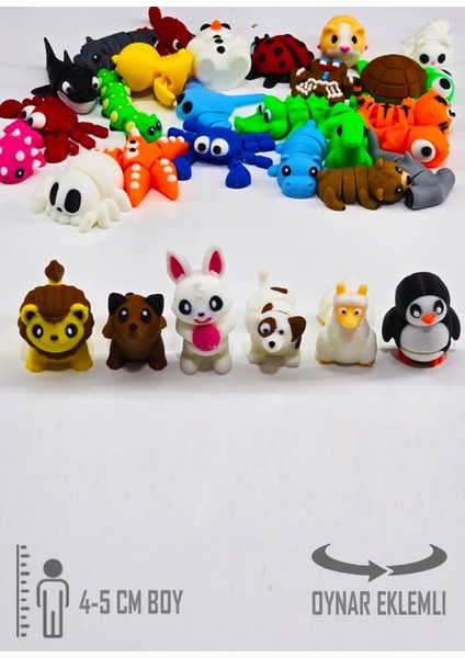 15 Adet Eklemleri Hareketli, Organik, Eğitici Minik Hayvan Figür Oyuncak Seti Miniş Bücürler 4-6 cm fiyatları