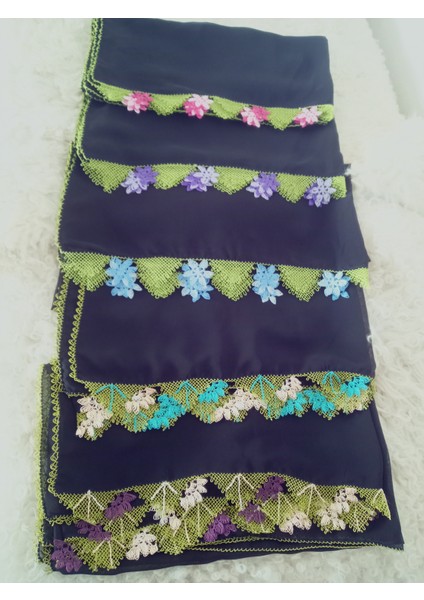 El Emeği Iğne Oyalı Namaz Örtüsü Çeyizlik Mevlit Başörtüsü Krep Kumaş 145X75 cm fırsatları