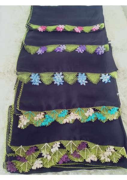 El Emeği Iğne Oyalı Namaz Örtüsü Çeyizlik Mevlit Başörtüsü Krep Kumaş 145X75 cm indirimleri