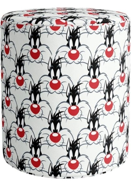 The Sylvester Puf (Warner Bros Lisanslı Ürün, Süet Kumaş, Uluslararası Solmama Sertifikası)