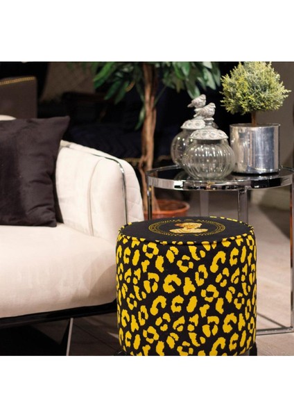 Siyah Büst Detaylı Ahşap Ayaklı Puf fiyatları