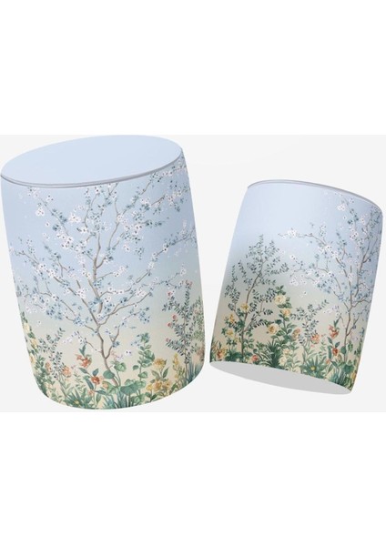 Renkli Çiçek Detaylı Puf (Kumaşı Süettir. Uluslararası Solmama Sertifikasına Sahiptir.) modelleri