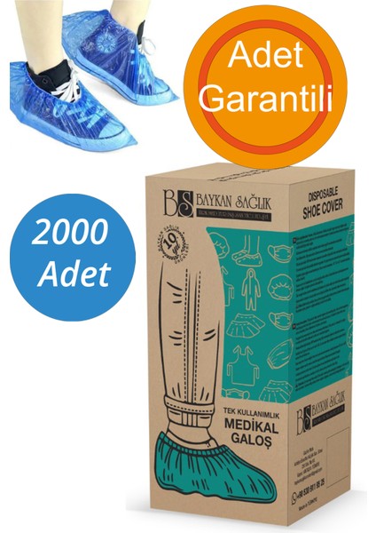2000'LI Profesyonel Galoş - Tek Kullanımlık, Hijyenik ve Sıkı Lastikli Ayakkabı Galoşu