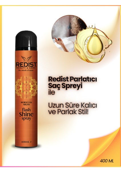 Saç Spreyi Parlatıcı Flash Shine 400 ml x 2 Tüm Saç Tiplerine Uygun, İnce Taneli Hafif Formül fırsatları