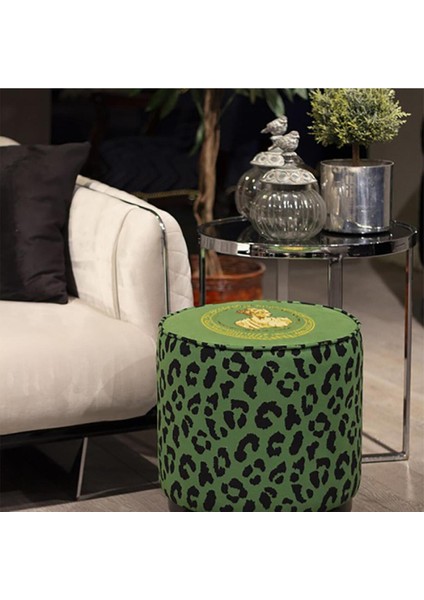 Yeşil Büst Detaylı Ahşap Ayaklı Puf fiyatları