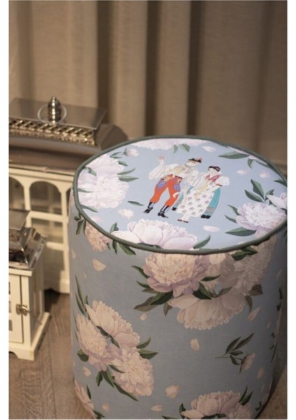 Blue-Whıte Rose Puf fiyatları