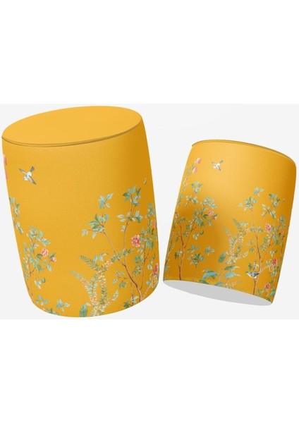 Sarı Çiçek Tasarımlı Puf (Kumaşı Süettir. Uluslararası Solmama Sertifikasına Sahiptir.) fırsatları