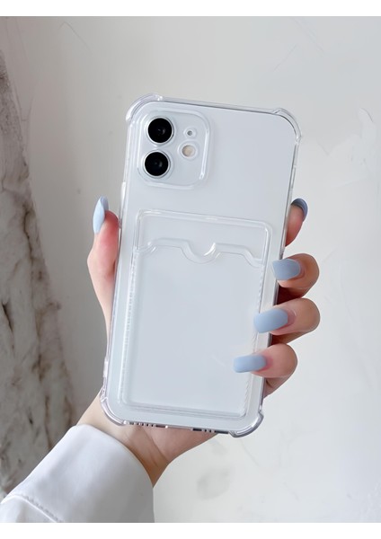 Apple iPhone 6S Transparent Kartlıklı Antişok Kılıf Şeffaf