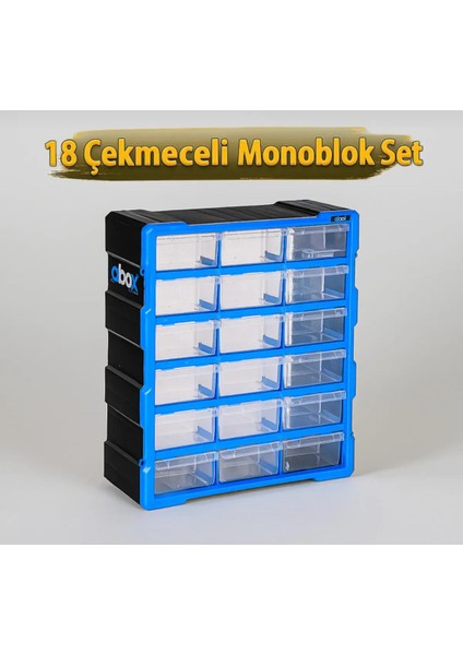 Abox TK-6002 18'li Plastik Çekmeceli Organizer Kutu