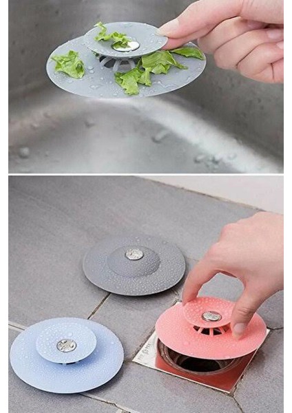 2 Kademeli Lavabo ve Küvet Tıkacı Süzgeç Silikon Buton Lavabo Gider Tıpası 1 Adet fiyatları