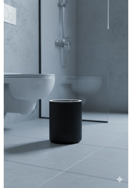 Lines Serisi Siyah Akrilik Çöp Kovası – Silindir, 5 Litre, 25CM, Kolay Temizlenir - 3372 fiyatları