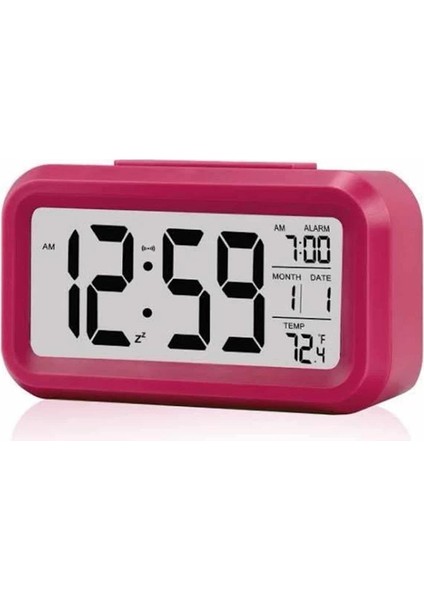 Işıklı Dereceli Masa Ofis Saati Alarmlı Termometre Takvim Çalar Saat