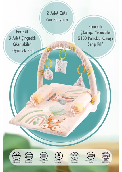 Bebek Reflu Yatağı, Fermuarlı, Yıkanabilir Kılıf, Özel Üretim, Pamuk Kumaş
