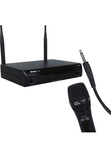 König K-700 E-E profesyonel 663-694MHZ 2 el 2 Kanal Uhf 2X50 Kablosuz Telsiz Mikrofon