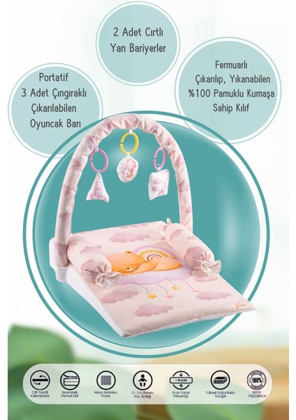 Bebek Reflu Yatağı, Fermuarlı, Yıkanabilir Kılıf, Özel Üretim, Pamuk Kumaş