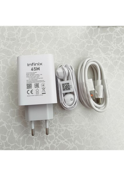 Infinix Gt 30 Pro 5g Uyumlu 45 Watt Şarj Aleti + Kulaklık fiyatları