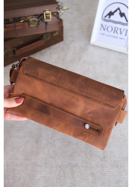 Hakiki Deri Erkek El Çantası Kahverengi indirimleri