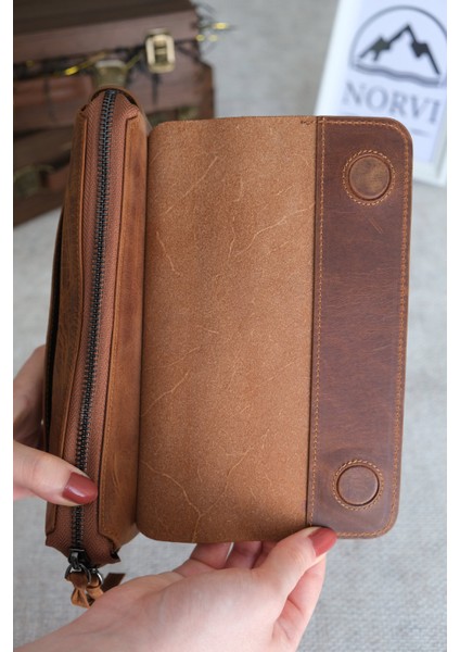 Hakiki Deri Erkek El Çantası Kahverengi fırsatları