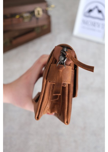 Hakiki Deri Erkek El Çantası Kahverengi