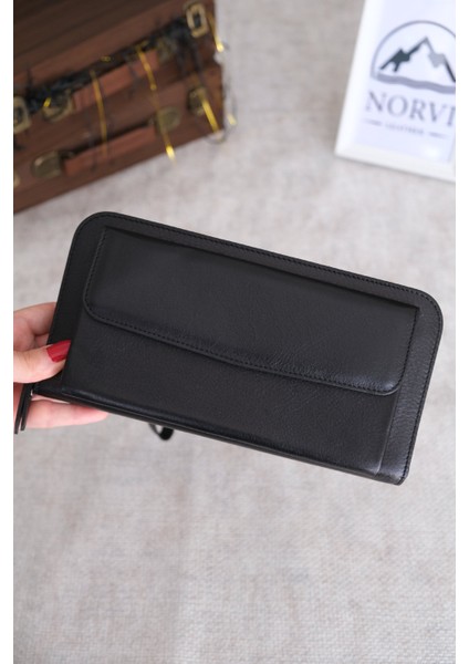 El Tutamaçlı Çok Bölmeli Lüks Hakiki Deri Çanta Siyah fiyatları