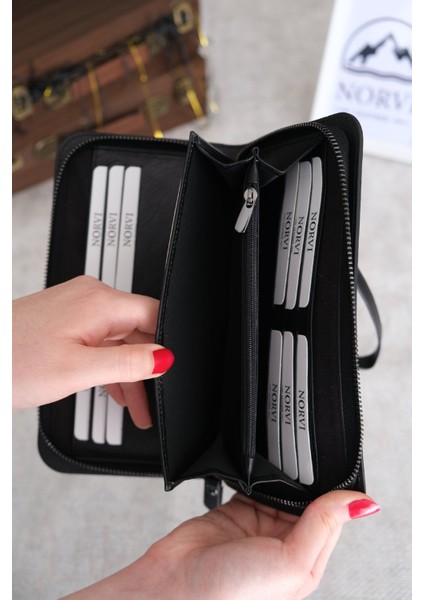 El Tutamaçlı Çok Bölmeli Lüks Hakiki Deri Çanta Siyah modelleri