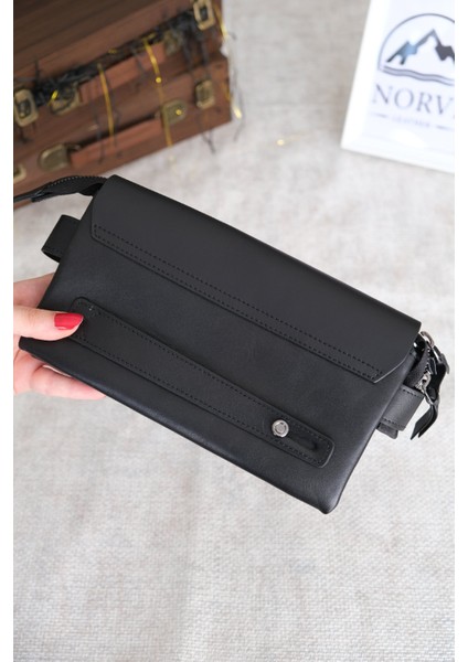 Hakiki Deri Erkek El Çantası Siyah fırsatları