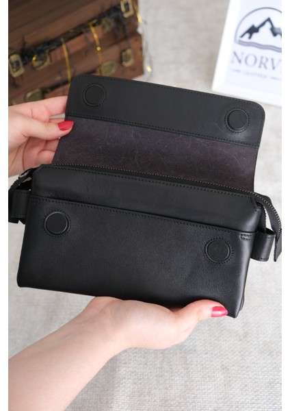 Hakiki Deri Erkek El Çantası Siyah indirimleri