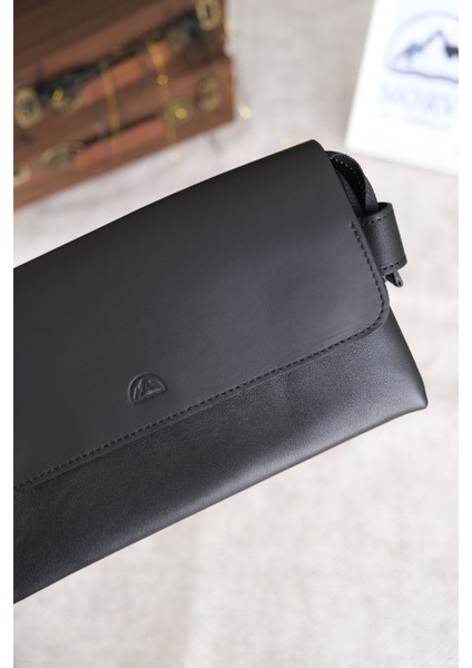 Hakiki Deri Erkek El Çantası Siyah