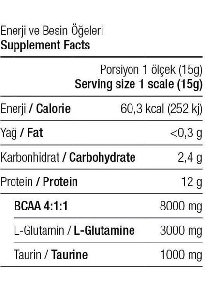 Bcaa Plus 12000 Glutamin Taurin 300 gr 20 Servis Enerji İçeceği Şeftali fiyatları