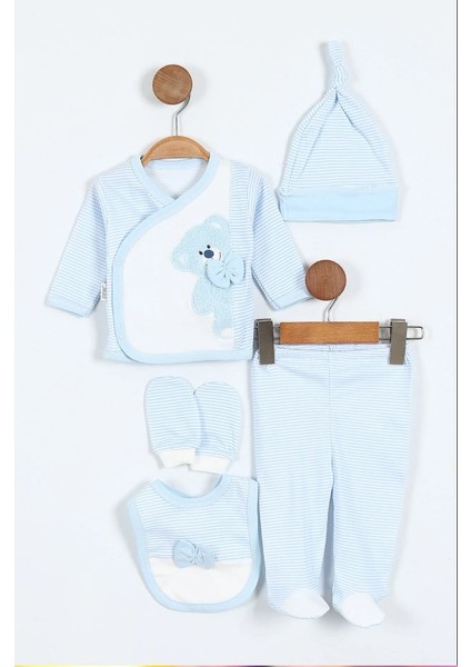 Yeni Doğan & Erkek Bebek 0-3 Ay Süzene Ayıcıklı 5'li Hastane Çıkışı Zıbın Seti (Kutulu Üründür) fiyatları