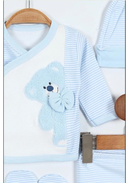 Yeni Doğan & Erkek Bebek 0-3 Ay Süzene Ayıcıklı 5'li Hastane Çıkışı Zıbın Seti (Kutulu Üründür) modelleri