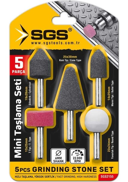 Metal ve Ahşap Mini Taşlama Matkap Ucu Seti - 5 Parça