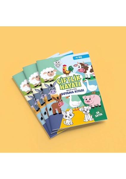 Çiftlik Hayatı Boyama Kitabı - 4-7 Yaş Çocuklar İçin - 28 Sayfa - Eğitici ve Eğlenceli Boyama Kitabı modelleri