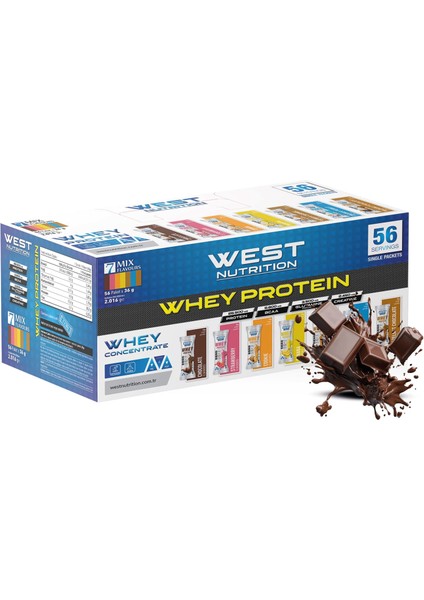 Whey Protein Tozu 56 Servis Saşe Çikolata Aromalı