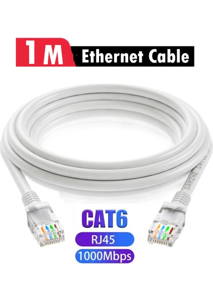 1 mt Cat6 Internet Kablosu Ethernet Utp Patch High Speed (1 Metre)