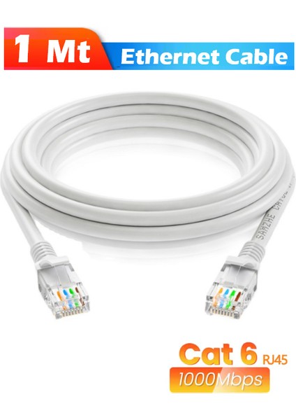 1 mt Cat6 Internet Kablosu Ethernet Utp Patch High Speed (1 Metre) fiyatları