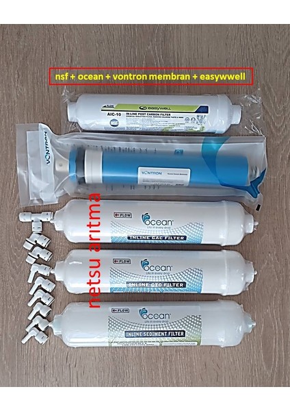 -Ocean - Vontron membran, easywell -Nsf -kapalı kasa Su Arıtma Cihazı Filtresi-5 li filtre seti