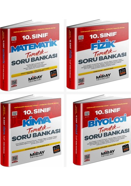 Miray 10. Sınıf Sayısal Set ( Matematik & Fizik & Kimya & Biyoloj