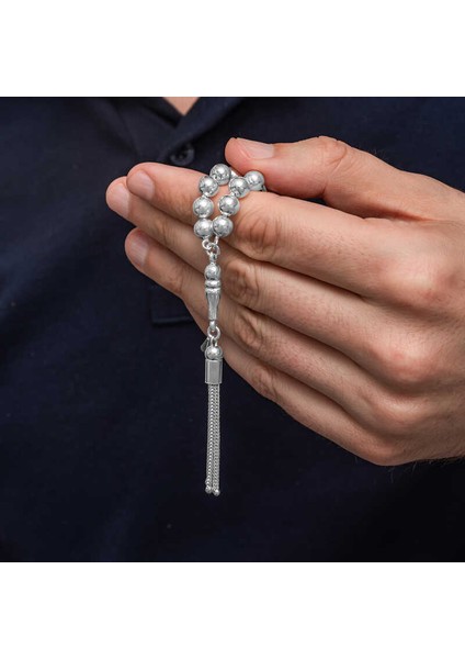 Gümüş Yuvarlak Erkek Tesbih