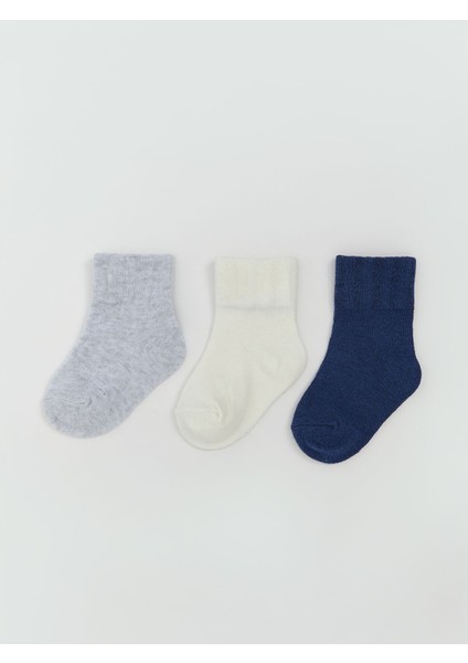 Yeni Sezon Basic Erkek Bebek Soket Çorap 3'lü