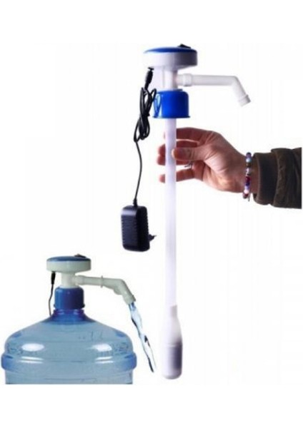 Elektrikli Su Pompası - Hijyenik Plastik, Mavi-Beyaz Renk, Silindirik Tasarım, Tek Dokunuşla Açma-Kapama fiyatları