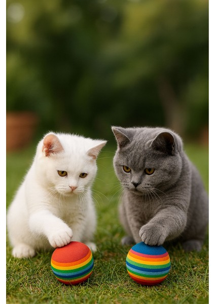 Kedi ve Köpek Oyun Topu Renkli - 2 Adet Casapetra modelleri