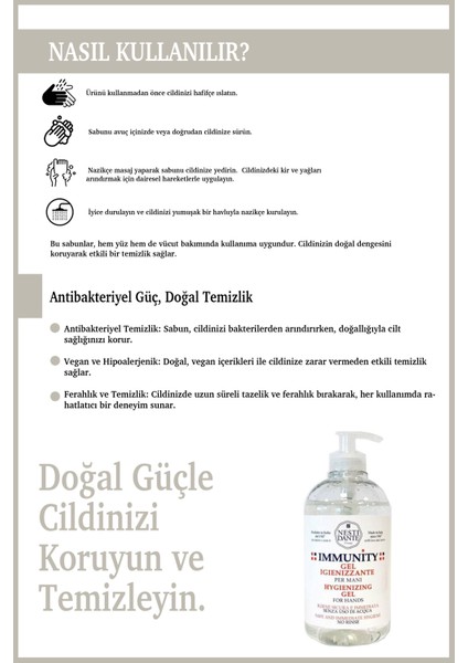 Immunity Hygienizing Sıvı Sabun Jel 500ml l Hijyeni ve Antibakteriyel indirimleri