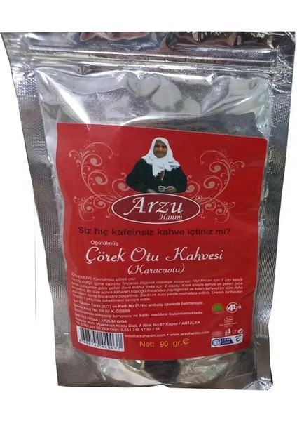 Öğütülmüş Çörek Otu Kahvesi 90 gr (Kafeinsiz)