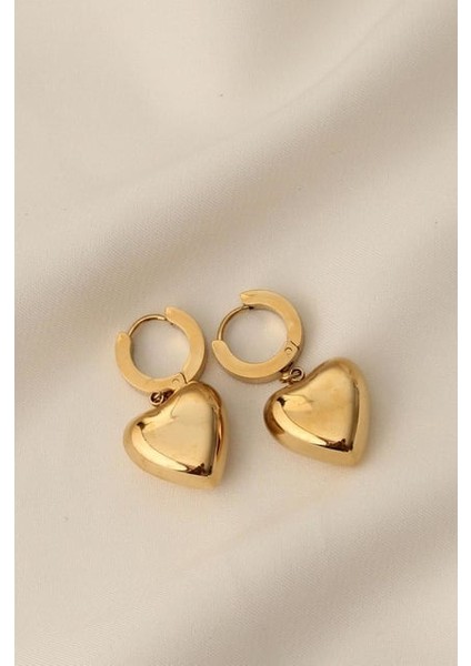 Çelik Bombeli Kalp Figürlü Küpe fiyatları